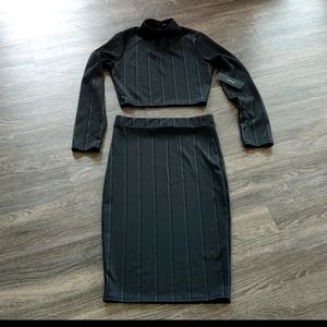 Lulu Black skirt and crop top set